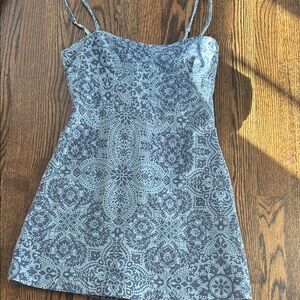 Urban Outfitters Blue Patterned Mini Dress